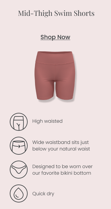 solid color mid-thigh swim shorts