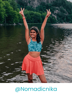 Smiling woman in a lake