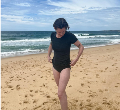 adele swim top with high waisted bikini bottom