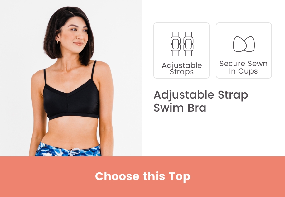 Adjustable Strap Swim Bra