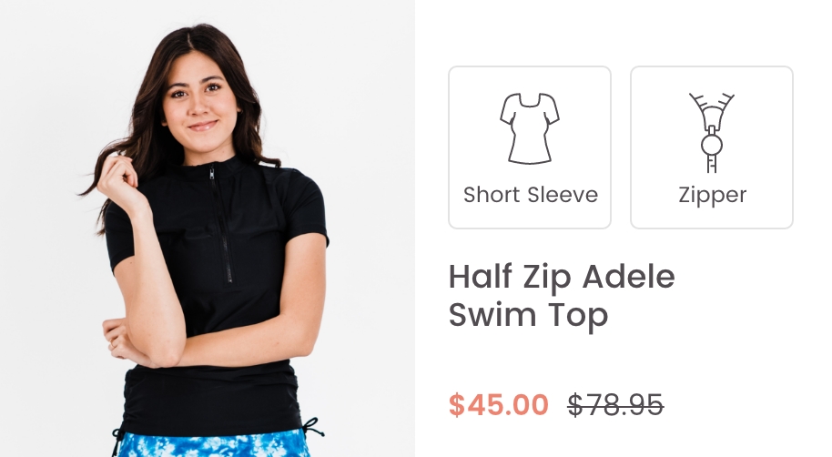 Half-Zip Adele Swim Top