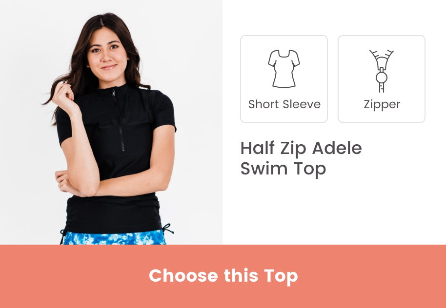 Half Zip Adele Swim Top
