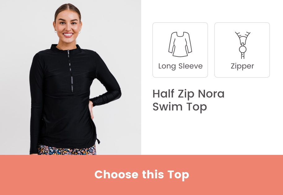 Half Zip Nora Swim Top