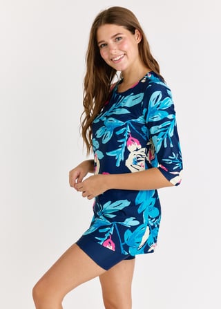 Gia Swim Tunic With Mid-Thigh Swim Shorts With Pockets