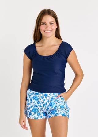 Zoey Crop Swim Top With Classic Fit Swim Shorts With Panty