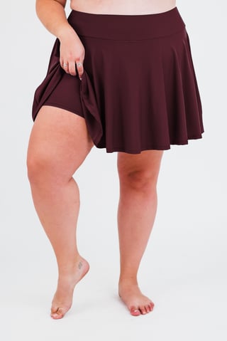 Plus Size Flowy Swim Skort With Shorts
