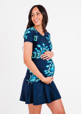 Nina Nursing and Maternity Swim Top With Flowy Swim Skort