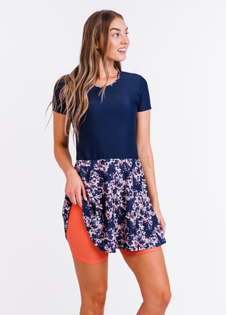 Vintage Swim Dress With Mid-Thigh Swim Shorts