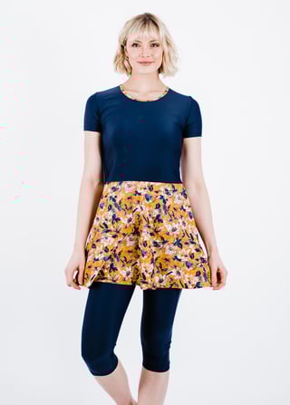 Vintage Swim Dress With Capri Swim Leggings