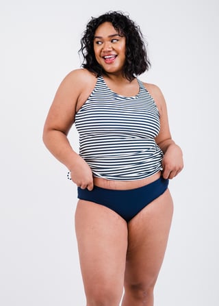 Plus Size Maya Swim Top With Removable Cups With Bikini Bottom