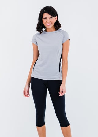 Pro Cap Sleeve Performance Top With Mesh Panels With 17
