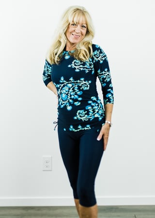 Margaux Swim Top With Capri Swim Leggings