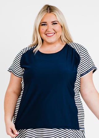 Plus Size Loose Fit Adele Swim Top With Swim Shorts