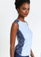 Loose Fit Maya Swim Top - Navy Mosaic/Dusty Blue