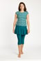 Sadie Swim Top With Flared Swim Skort With Capri Leggings