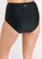 High Waisted Bikini Bottom With Front Tie - Black/Rocky road