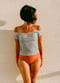 Zoey Crop Swim Top With High-Waisted Bikini Bottom