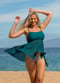 3in1 Adjustable Strap Tankini Swim Top - Dark Jade