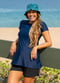 Anna Longer Length Swim Tunic - Navy