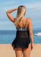 3in1 Adjustable Strap Tankini Swim Top - Black/Rocky road