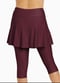 Flared Swim Skort With Capri Leggings