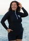 Plus Size Half-Zip Nora Swim Top
