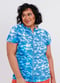 Full-Zip Adele Swim Top - Blue Tie Dye