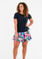 Swim top with removable cups and skort. Womens' modest plus size swim set. Swim top for Mastectomy
