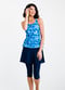 Maya Swim Top With Flared Swim Skort With Capri Leggings