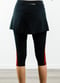 Short Sport Skirt With Attached 17" Leggings - Black/Red