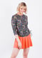 Long sleeve swim top and flowy skort. Modest plus size top and skirt with pants. Womens' modest plus size swim set. Sun protection UPF +50.