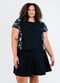 Swim top and flowy skort. Modest plus size loose top and skirt with pants. Womens' modest plus size swim set. Sun protection UPF +50