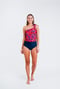 Layla Crop Swim Top With High-Waisted Bikini Bottom