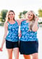 Maya Tankini Swim Top With Built-in Bra - Blue Tie Dye