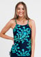 Adjustable Strap Maya Swim Top With Mid-Thigh Swim Shorts With Pockets