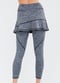 A-line Lycra® Short Sport Skirt With Attached 27" Leggings - Heather Gray