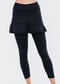 A-line Lycra® Short Sport Skirt With Attached 27" Leggings - Black