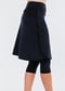 Knee Length Lycra® Sport Skirt with Attached 17" Leggings - Black