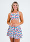Racerback Swim Bra With Flowy Swim Skort