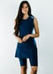 Loose swim top and skort. Modest plus size top and skirt with pants. Womens' modest plus size swim set. Sun protection UPF +50.