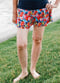 Flowy swim skort. Modest plus size skirt and pants. Womens' modest plus size swim skirt. Excellent sun protection UPF +50