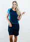 Loose swim top and knee length skort. Modest plus size top and skirt with pants. Womens' modest plus size swim set. Sun protection UPF +50
