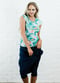 Swim top and long skort. Modest plus size top and skirt with pants. Womens' modest plus size swim set. Sun protection UPF +50