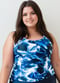 Maya Tankini Swim Top With Built-in Bra - Navy Wave
