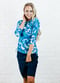 Long sleeve swim top and knee length skort. Modest plus size top and skirt with pants. Womens' modest plus size swim set. Sun protection UPF +50.