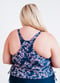 Maya Swim Top With Removable Cups - Navy Blossoms