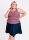 Swim top with removable cups and skort. Womens' modest plus size swim set. Swim top for Mastectomy