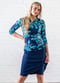 Long sleeve swim top and knee length skort. Modest plus size top and skirt with pants. Womens' modest plus size swim set. Sun protection UPF +50.