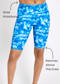 Long Bike Swim Shorts - Blue Tie Dye