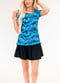 Swim top with removable cups and skort. Womens' modest plus size swim set. Swim top for Mastectomy